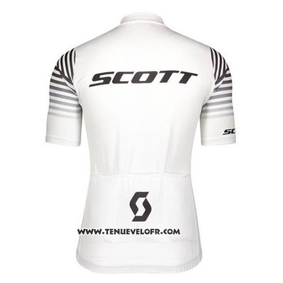 2020 Maillot Ciclismo Scott Blanc Manches Courtes et Cuissard
