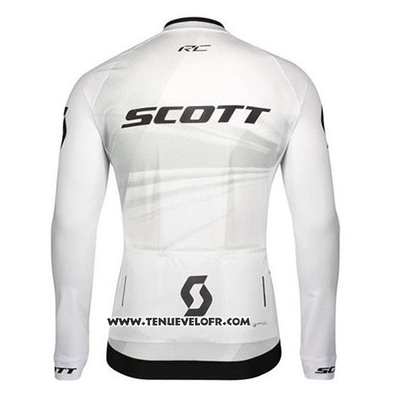 2020 Maillot Ciclismo Scott Blanc Manches Longues et Cuissard