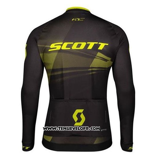 2020 Maillot Ciclismo Scott Jaune Noir Manches Longues et Cuissard