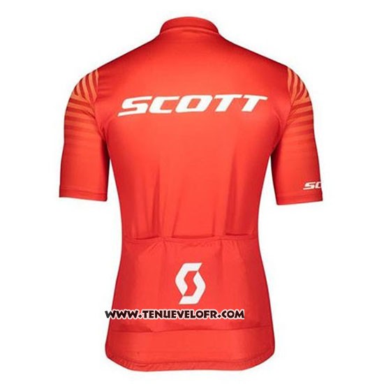 2020 Maillot Ciclismo Scott Rouge Manches Courtes et Cuissard