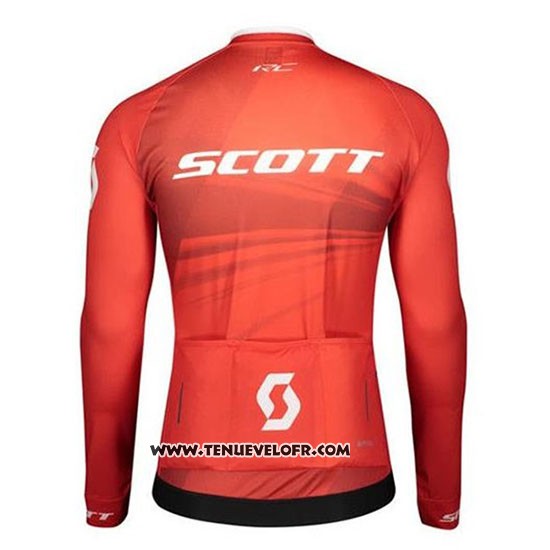 2020 Maillot Ciclismo Scott Rouge Manches Longues et Cuissard
