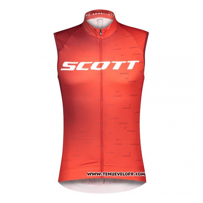 2021 Gilet Coupe-vent Scott Rouge Manches Courtes et Cuissard