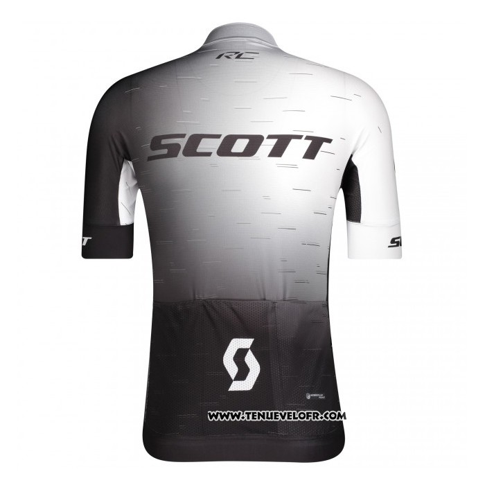 2021 Maillot Cyclisme Scott Blanc Manches Courtes et Cuissard