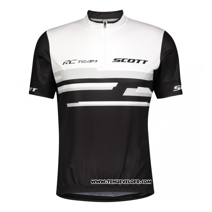 2021 Maillot Cyclisme Scott Blanc Noir Manches Courtes et Cuissard