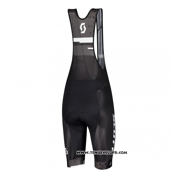 2021 Maillot Cyclisme Scott Blanc Noir Manches Courtes et Cuissard