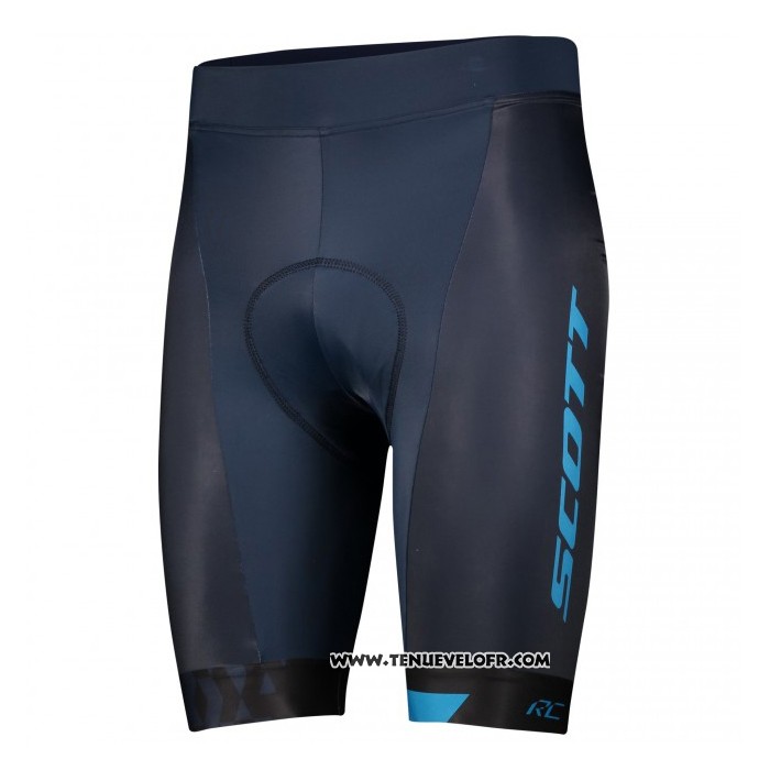 2021 Maillot Cyclisme Scott Bleu Manches Courtes et Cuissard