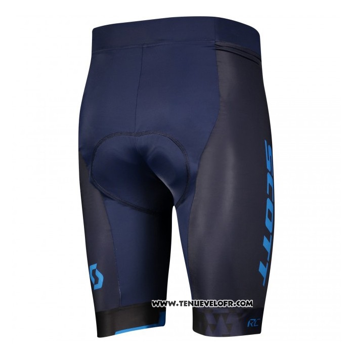 2021 Maillot Cyclisme Scott Bleu Manches Courtes et Cuissard