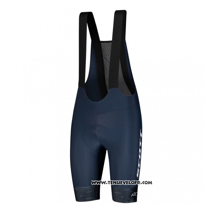 2021 Maillot Cyclisme Scott Jaune Fonce Bleu Manches Courtes et Cuissard