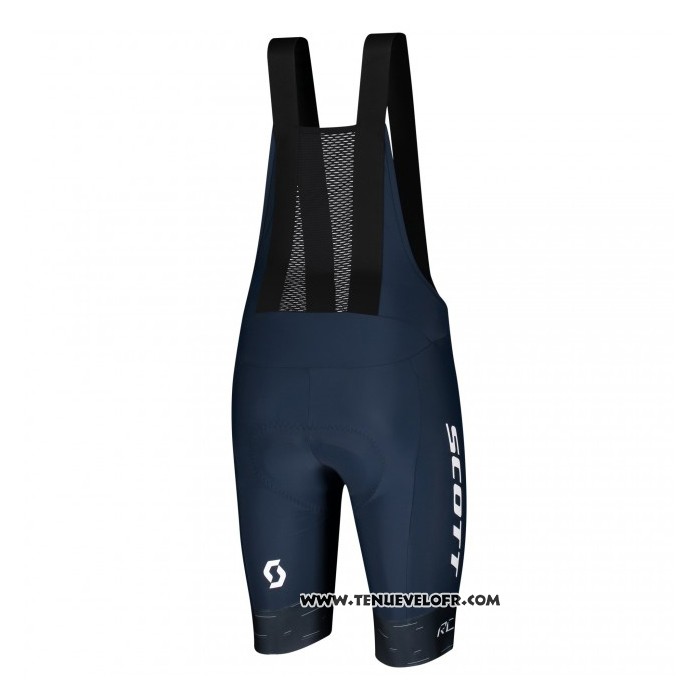 2021 Maillot Cyclisme Scott Jaune Fonce Bleu Manches Courtes et Cuissard