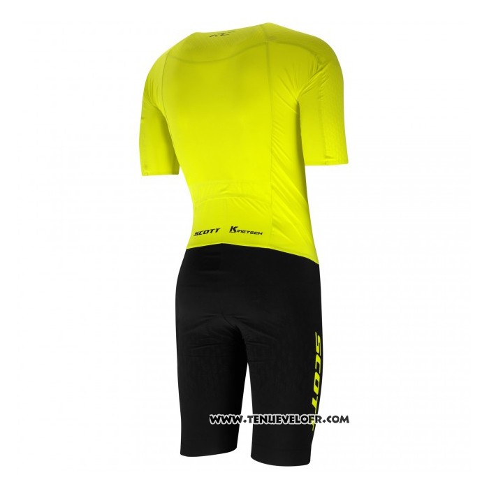 2021 Maillot Cyclisme Scott Jaune Manches Courtes et Cuissard