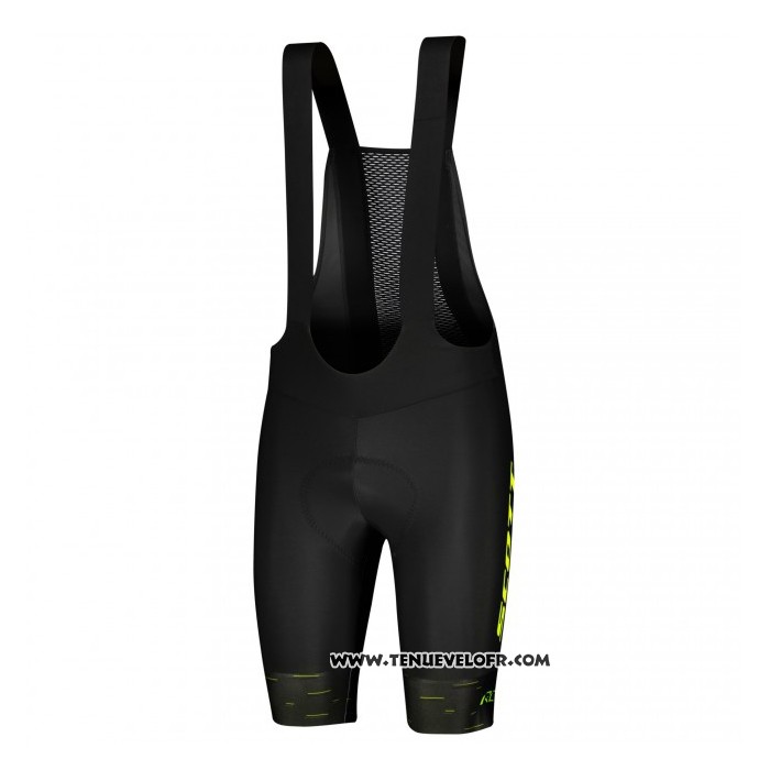 2021 Maillot Cyclisme Scott Noir Jaune Manches Courtes et Cuissard