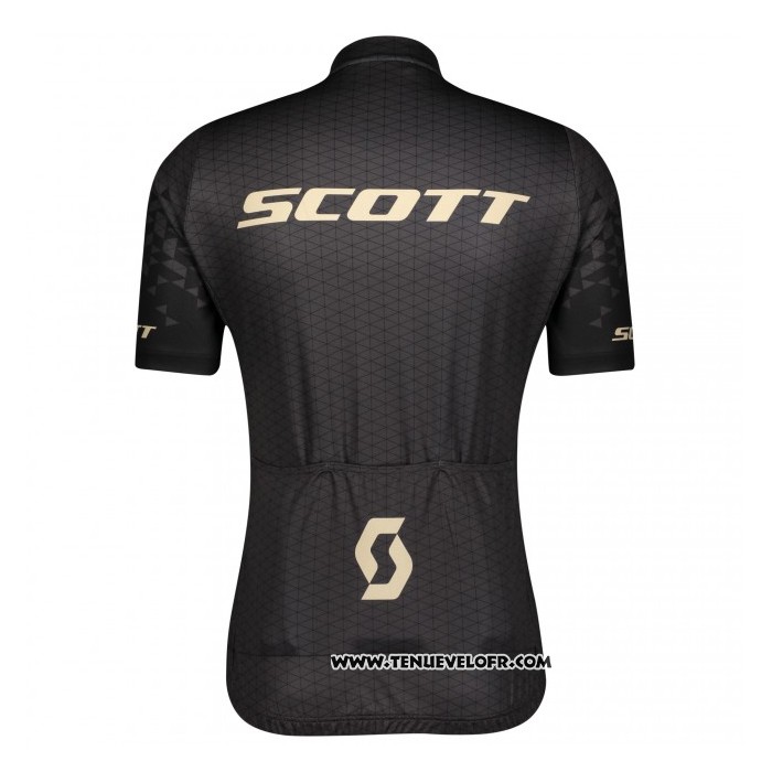 2021 Maillot Cyclisme Scott Noir Manches Courtes et Cuissard