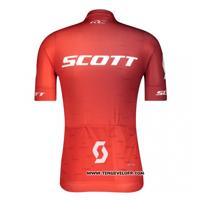2021 Maillot Cyclisme Scott Rouge Manches Courtes et Cuissard