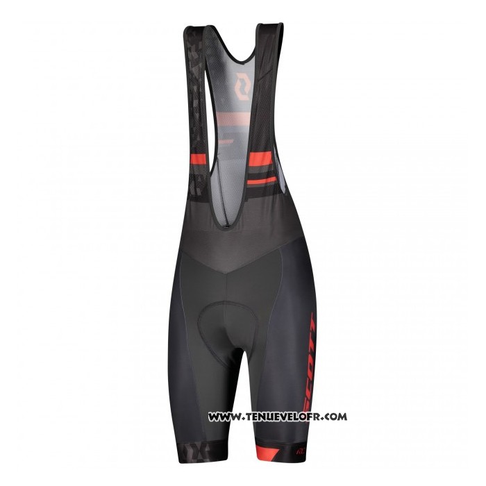 2021 Maillot Cyclisme Scott Rouge Noir Manches Courtes et Cuissard