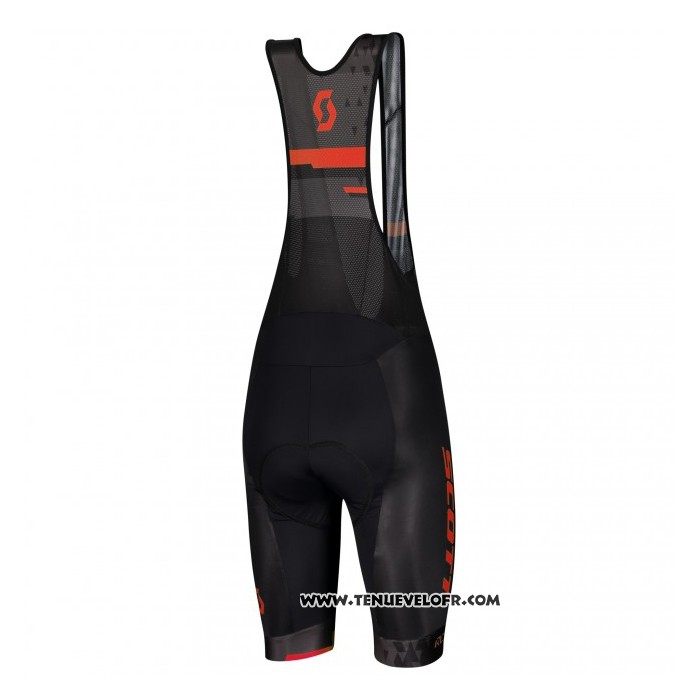 2021 Maillot Cyclisme Scott Rouge Noir Manches Courtes et Cuissard