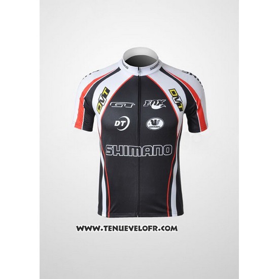 2010 Maillot Ciclismo Shimano Gris et Noir Manches Courtes et Cuissard