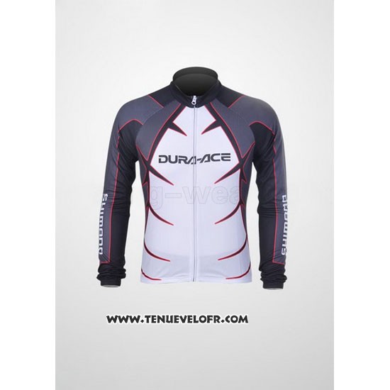 2011 Maillot Ciclismo Shimano Blanc et Jaune Manches Longues et Cuissard