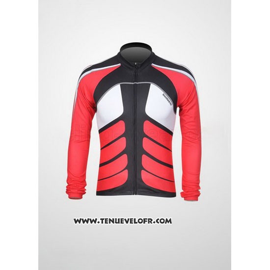 2011 Maillot Ciclismo Shimano Blanc et Noir Manches Longues et Cuissard
