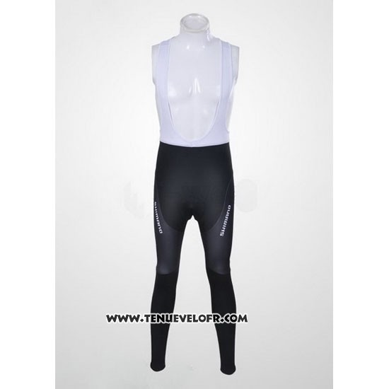 2011 Maillot Ciclismo Shimano Bleu et Blanc Manches Longues et Cuissard