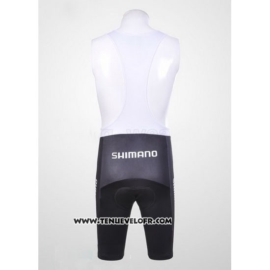 2011 Maillot Ciclismo Shimano Rouge et Noir Manches Courtes et Cuissard
