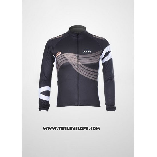 2012 Maillot Ciclismo Shimano Noir et Orange Manches Longues et Cuissard