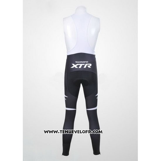 2012 Maillot Ciclismo Shimano Noir et Orange Manches Longues et Cuissard