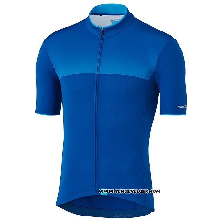 2020 Maillot Cyclisme Shimano Bleu Manches Courtes et Cuissard
