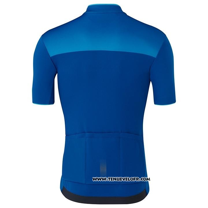 2020 Maillot Cyclisme Shimano Bleu Manches Courtes et Cuissard