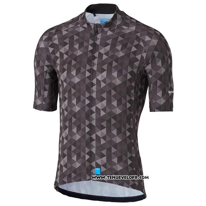 2020 Maillot Cyclisme Shimano Marron Manches Courtes et Cuissard