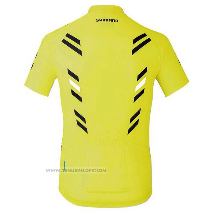 2021 Maillot Cyclisme Shimano Blanc Manches Courtes et Cuissard