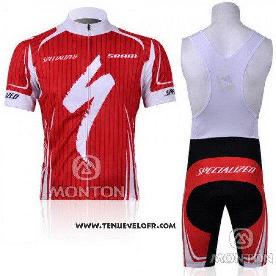 2011 Maillot Ciclismo Specialized Blanc et Rouge Manches Courtes et Cuissard