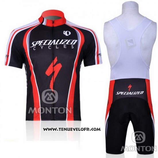 2011 Maillot Ciclismo Specialized Rouge et Noir Manches Courtes et Cuissard
