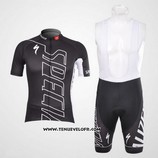 2012 Maillot Ciclismo Specialized Blanc et Noir Manches Courtes et Cuissard