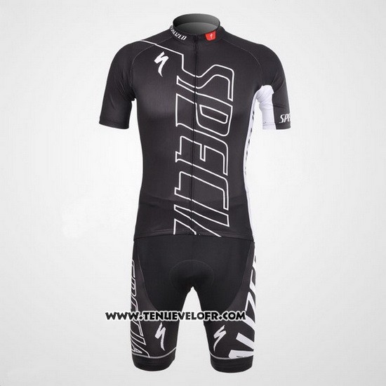 2012 Maillot Ciclismo Specialized Blanc et Noir Manches Courtes et Cuissard