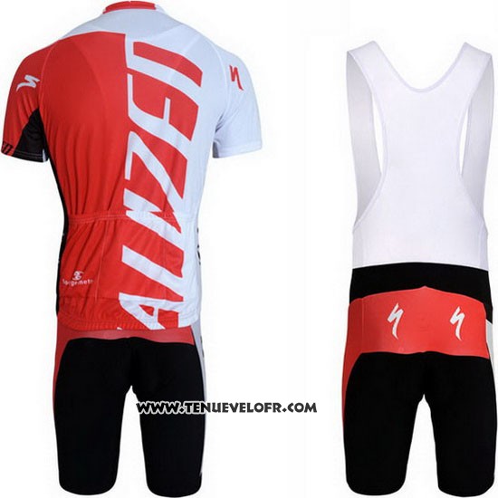 2012 Maillot Ciclismo Specialized Blanc et Rouge Manches Courtes et Cuissard