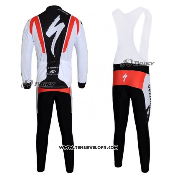 2012 Maillot Ciclismo Specialized Noir et Rouge Manches Longues et Cuissard