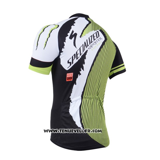 2014 Maillot Ciclismo Specialized Noir et Vert Manches Courtes et Cuissard