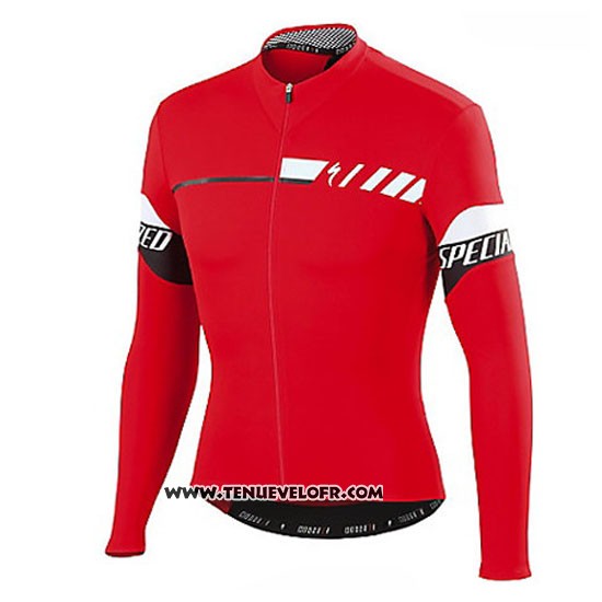 2015 Maillot Ciclismo Specialized Profond Rouge Manches Longues et Cuissard
