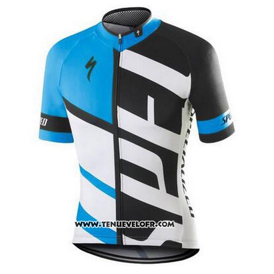2016 Maillot Ciclismo Specialized Blanc et Azur Manches Courtes et Cuissard