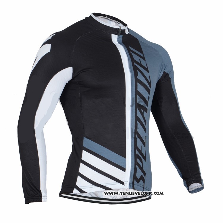 2016 Maillot Ciclismo Specialized Blanc et Bleu Manches Longues et Cuissard