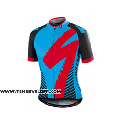 2016 Maillot Ciclismo Specialized Bleu et Noir Manches Courtes et Cuissard