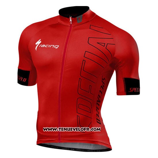 2016 Maillot Ciclismo Specialized Brillant Rouge et Noir Manches Courtes et Cuissard