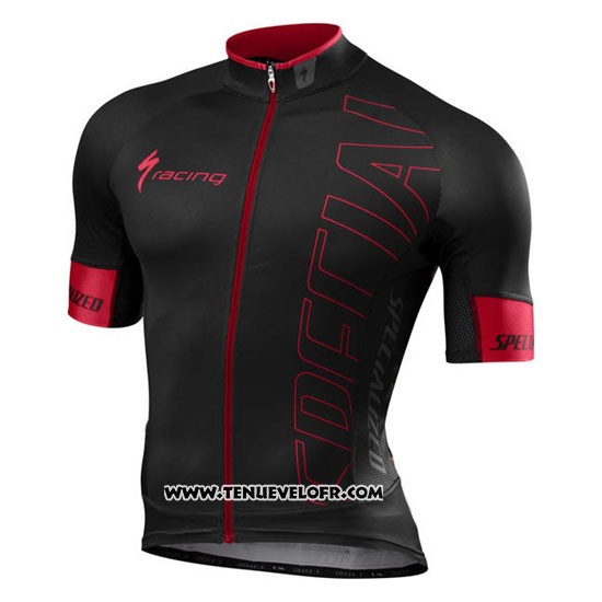 2016 Maillot Ciclismo Specialized Fonce Rouge et Noir Manches Courtes et Cuissard