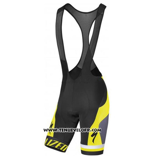 2016 Maillot Ciclismo Specialized Gris et Jaune Manches Courtes et Cuissard
