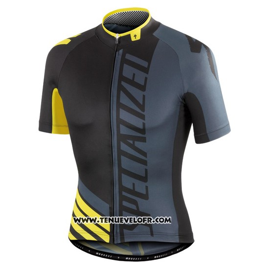 2016 Maillot Ciclismo Specialized Jaune et Gris Manches Courtes et Cuissard