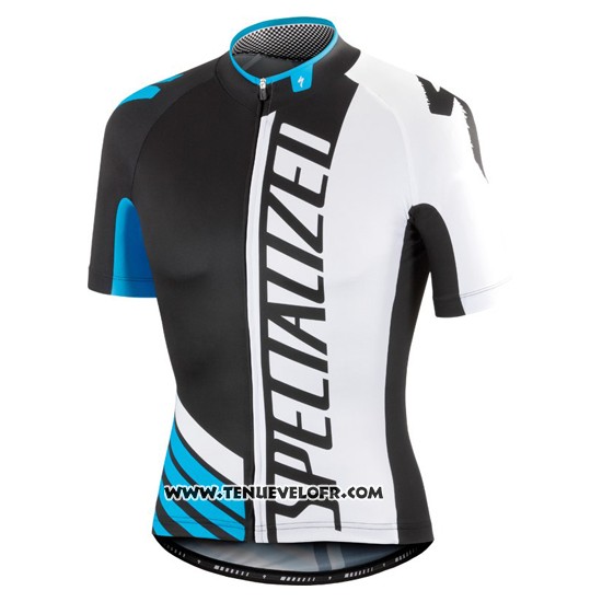2016 Maillot Ciclismo Specialized Noir et Bleu Manches Courtes et Cuissard