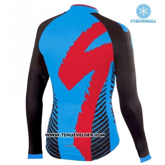2016 Maillot Ciclismo Specialized Noir et Bleu Manches Longues et Cuissard