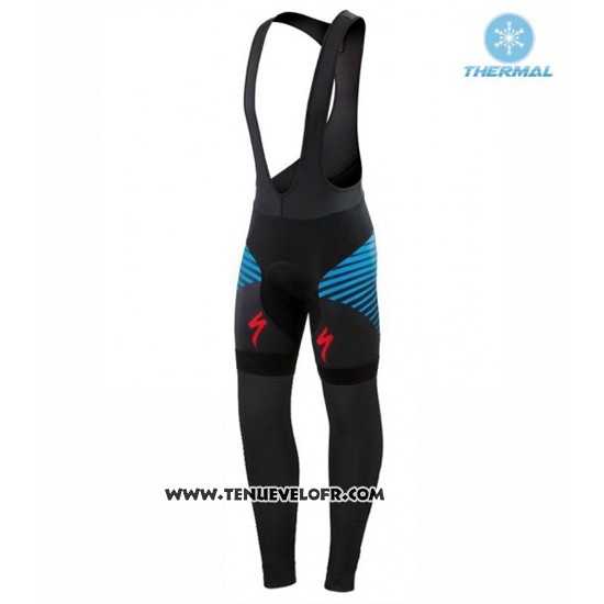 2016 Maillot Ciclismo Specialized Noir et Bleu Manches Longues et Cuissard