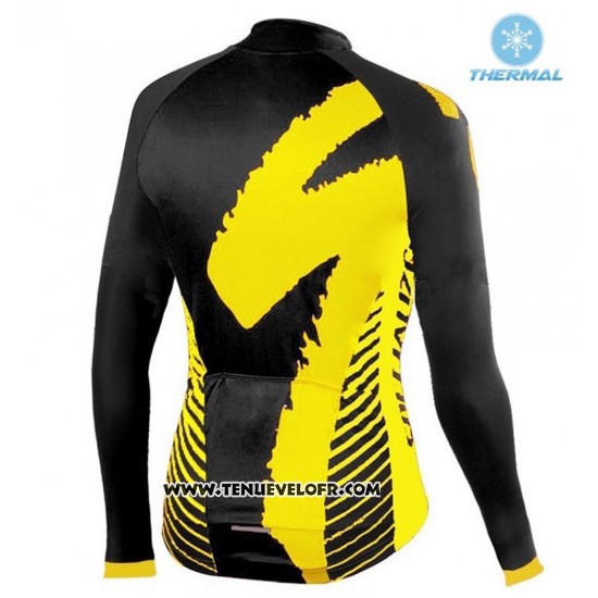 2016 Maillot Ciclismo Specialized Noir et Jaune Manches Longues et Cuissard