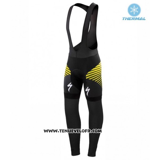 2016 Maillot Ciclismo Specialized Noir et Jaune Manches Longues et Cuissard
